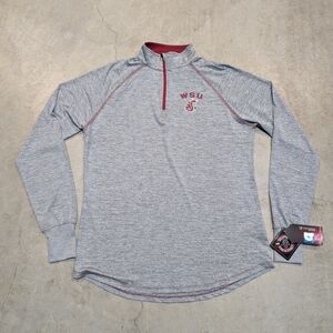 NWT Colosseum WSU Washington State Gray Quarter-Zip Pullover Women's XL